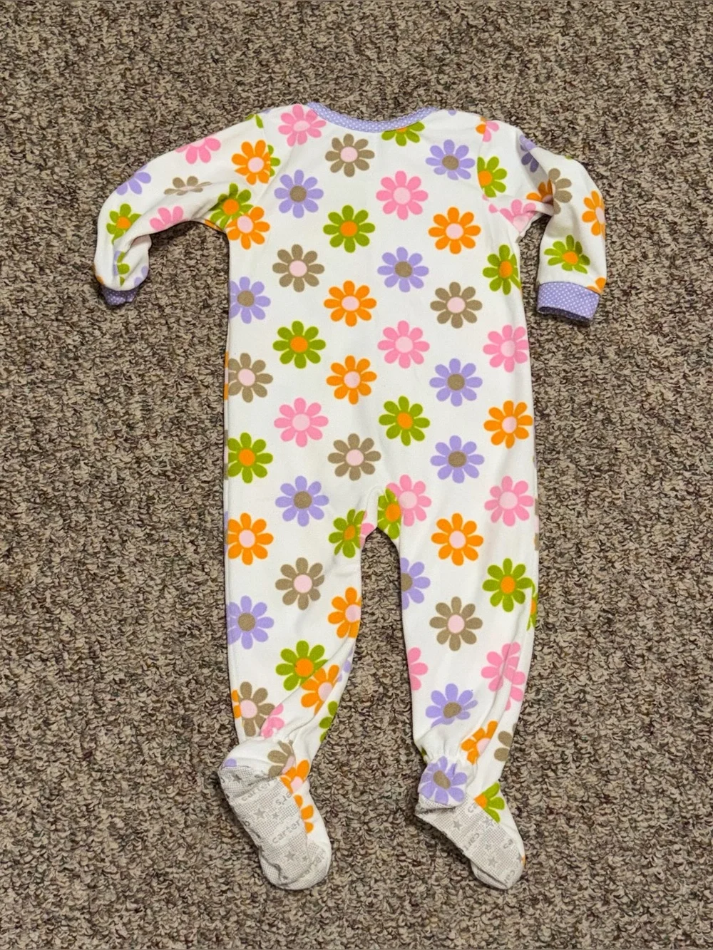 Girls toddler 18 month pajamas Floral Footed One-Piece Flower